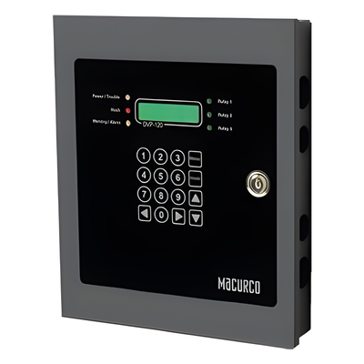DVP120M - Panel Direccionable de Detección y Ventilación de Gases / 87 Detectores / 3 Zonas / LCD Externa / 3 Relevadores 10A / CO 0-200 ppm
