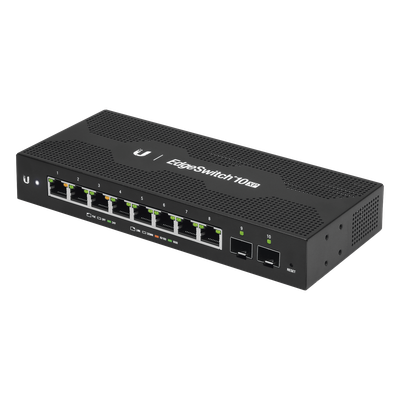 ES-10XP - EdgeSwitch 10X Administrable de 8 Puertos Gigabit PoE Pasivo 24VDC + 2 Puertos SFP