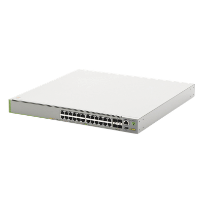 AT-GS980MX/28PSM-10 - Switch L3 Apilable / 20x 1G PoE+ / 4x MultiGigabit 2.5G/5G PoE+ / 4x SFP+ 10G / 370W PoE / Stack 4 Unidades