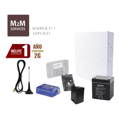 VISTA48MINI2 - Kit de alarma VISTA-48LA / 8 zonas cableadas + 40 inalámbricas / comunicador 2G MINI012G / teclado 6160RF / batería y transformador / 1 año de datos