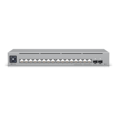USW-PRO-MAX-16 - Switch Capa 3 Administrable / 16 Puertos / 4x 2.5 GbE / 12x GbE / 2x SFP+ 10G / EtherLight RGB / Pantalla Táctil 1.3"