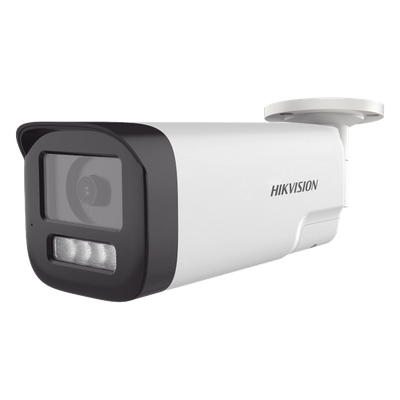 DS-2CE19U0T-LTS - Cámara Bala TURBOHD / 8 Megapixel / Dual Light 80 m (262.5 ft) / Audio Bidireccional / ColorVu / IP67 / Metal