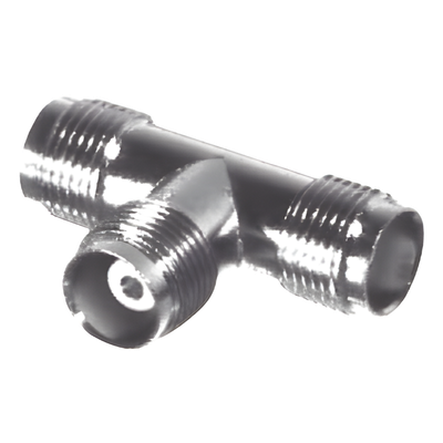 RFT-1229 - Adaptador en T / Doble TNC Hembra / 50 Ohm / Bronce Niquelado / Contacto Oro / Aislante Teflón