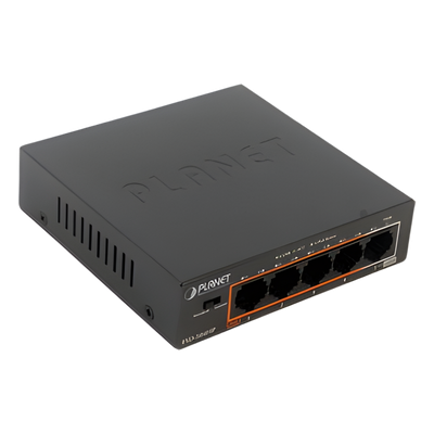 FSD-504HP - Switch PoE+ 802.3af/at Distancia 250 m, 4 Puertos, 1 Puerto 10/100 de Uplink
