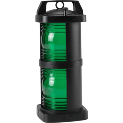 1364GE0BLK - Foco de Señalización Marina Color Verde / Polímero de Policarbonato Negro Relleno de Fibra / Visibilidad 112-1/2° / Tapa de Acceso Hermética / Visibilidad 3 Millas (4.8 km)