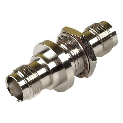 RFT-1226 - Adaptador / Doble TNC Hembra / Montaje Hermético Chasis / Tipo D-Plano / Níquel-Oro-Teflón