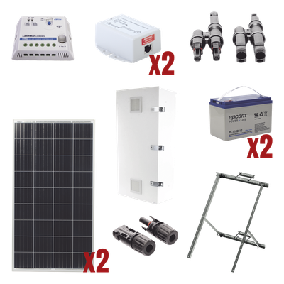 PL-1224G-2R - Kit Solar de 28 W con PoE Pasivo 24 Vcc para 2 Radios de Ubiquiti airMAX, Cambium ePMP