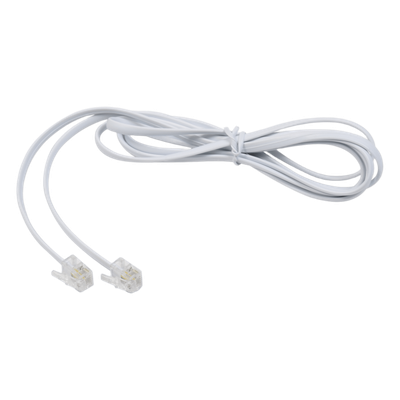 TELUS80481.5M - Cable Telefónico RJ11 / Plano / UTP Cat5e / 2 Pares / 1.5 m (4.92 ft) / Blanco