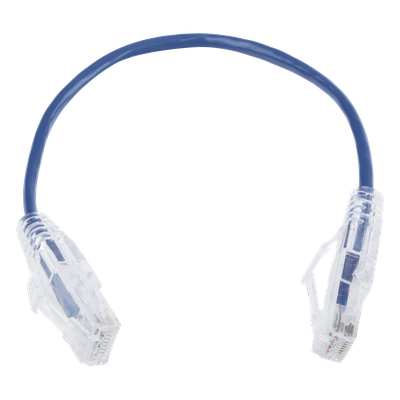 LP-UT6-020-BU28 - Cable de Parcheo Slim UTP Cat6 / 20 cm (0.66 pies) / 28 AWG / Azul / 1 Gbps