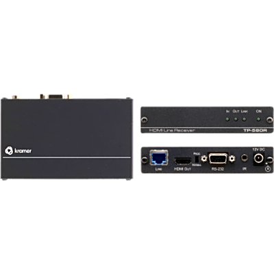 TP-580R - Receptor HDBaseT | 4K60 4:2:0 | HDMI 2.0 HDCP 2.2 | RS-232 Bidireccional | IR Bidireccional | Extensión 40 m (130 ft) 4K | 70 m (230 ft) Full HD | I-EDIDPro™ | Gabinete DigiTOOLS®