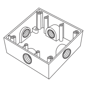 RC-0487 - Caja de Conexión a Prueba de Intemperie / 4 Bocas 3/4" (19.05 mm) / Aluminio Diecast / Volumen 492 cm³ / IK09 / ASTM B117