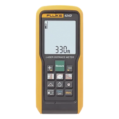 FLUKE-424DESPR - Medidor de distancia láser / Alcance 100m (330 ft) / Precisión ±1 mm / Pantalla LCD 4 líneas / IP54 / Sensor inclinación 360°
