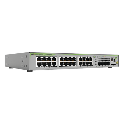 AT-GS970M/28-10 - Switch Administrable Capa 3 / 24 Puertos 10/100/1000 Mbps / 4 SFP Gigabit / 56 Gbps Switching Fabric / 41.7 Mpps