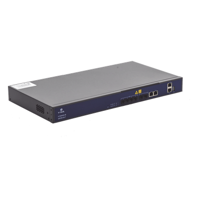 V1600G-0B - OLT / 4 Puertos GPON / 2 GE + 2 SFP+ Uplink / 512 ONUs / Rack 1U / 17.4 x 12.6 x 1.7 in