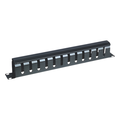 LPCM-04 - Organizador de Cables Horizontal / 1U para Rack 19" / Capacidad 60 Cables Cat5 o 50 Cat6 / Cubierta Metálica / Ventilación 50%