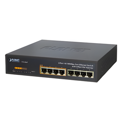 FSD-804P - Switch no administrable PoE de 8 puertos 10/100 Mbps con 4 puertos PoE 802.3af