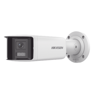 DS-2CD2T47G2P-LSU/SL(C) - Cámara Bala IP Panorámica / 4 Megapixel / Dual Lente 2.8 mm / 180° / Color 24/7 / Luz Blanca 40 m (131.2 ft) / WDR 130 dB / IP67 / PoE / AcuSense