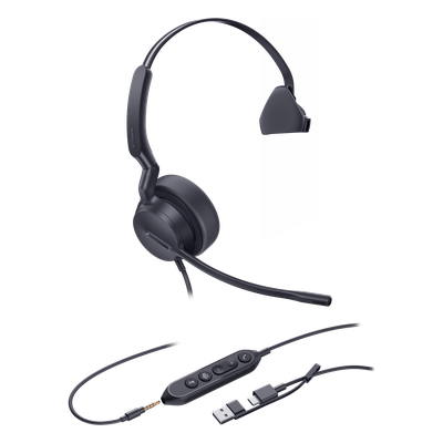 UH42-SE-MONO-TEAMS-USB-C/A - Diadema USB Profesional / Mono / Cancelación de Ruido AI / Altavoz 35 mm / USB-C/A Plug-and-Play / Certificación Microsoft Teams