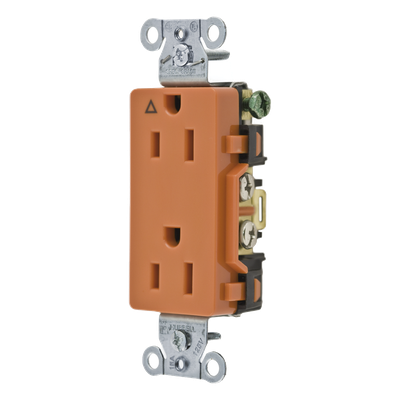 HUB-IG15DR - Contacto Dúplex / 15A 125V / NEMA 5-15R / 2 Polos 3 Hilos / Grado Comercial Decorativo / Nylon / -40°C a 75°C