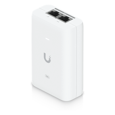 UACC-POE+-2.5G - Adaptador PoE+ / 30 W / 2.5 Gbps / 48V 0.65A / (2) Puertos RJ45 Blindados / LED Indicador / Protección contra Sobretensiones