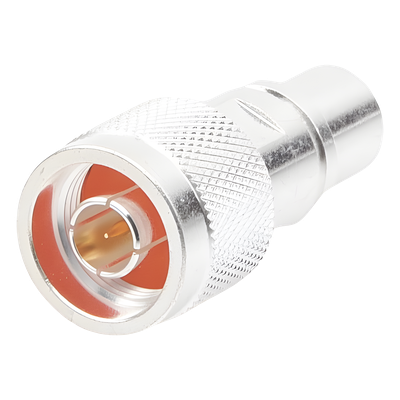 RFN-1001-S - Conector coaxial / N macho / Rosca-soldadura / Bronce plateado / Oro / Teflón / Cables LMR-400, CNT-400, RG8/U