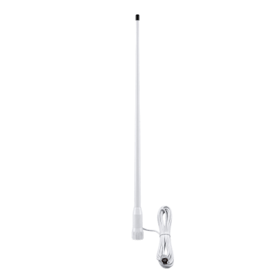 TX-5244-SYS - Antena Marina VHF / Fibra de Vidrio / 3.5 dBi / 50 W / Cable RG58 4.5 m (14.8 ft) / PL-259 / Bajo Perfil