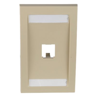 CFPE1EIY - Placa de Pared Vertical Ejecutiva / 1 Puerto Mini-Com / Con Espacio para Etiquetas / 69.8 x 114.3 mm (2.75 x 4.5 pulg) / Marfil
