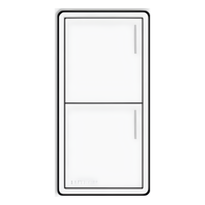 RRSTHN2BWH - Botonera híbrida Sunnata RF / 2 botones / dimmer integrado 120 V / retroiluminada / acabado blanco / RadioRA 3