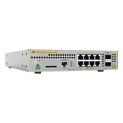AT-IE210L-10GP-60 - Switch Industrial-Lite PoE+ administrable capa 2 / 8 Puertos Gigabit + 2 SFP / 124 W PoE+ / 14.9 Mpps / VLAN 2048
