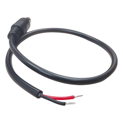 DC-CORD-B - Cable Pigtail DC / Conector Macho 5.5 x 2.1 mm / 30 cm (11.8 in) / Calibre 22AWG / Polarizado / 12 VCC