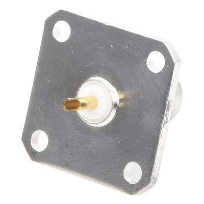 RFB-1115-14 - Conector BNC Hembra / Soldable para Chasis / 4 Perforaciones 18 mm (0.59 ft) / Compatible UG-177/U