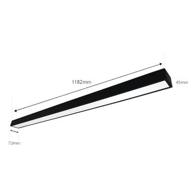 JLPP-22M - Panel LED Suspendido 22 W / 127 Vca~60Hz / Flujo luminoso 1 980 lm / Medidas 1182 x 70 x 45 mm / TCC 6 500 K / Ángulo de Luz de 140°.