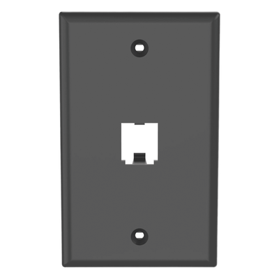 CFP1BL - Placa de Pared Vertical / 1 Puerto / Mini-Com / Diseño Plano / ABS / 2.75 x 4.5 in / Negro