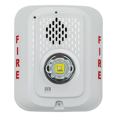 P2WLED - Sirena con Estrobo LED / Montaje en Pared / 2 Hilos / Candela Seleccionable 15-185 cd / Compatible SpectrAlert