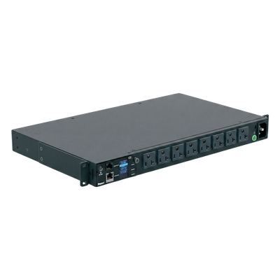 P08D10M - PDU Monitoreable / 8 Salidas 5-20R / Entrada NEMA 5-15P / Horizontal 1U / 19 in / 120 Vca / 20 Amp