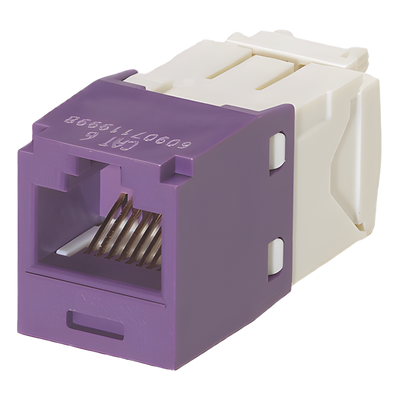 CJ688TGVL - Conector Jack RJ45 / Categoría 6 / 8P8C / Sin herramienta de impacto / Violeta / -10°C a 65°C