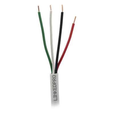 LP418W/1000 - Cable para Alarma / 4x18 AWG / Bobina 305 m (1000 ft) / Clasificación CM / Cobre Sólido / Blanco
