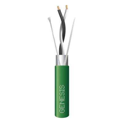 3320-2105 - Bobina de 305 Metros (1000 Pies) / Cable 2 x 22 AWG / Color Verde / Blindado / Plenum / Trenzado para Aplicaciones de Transmisión de Datos a Alta Velo