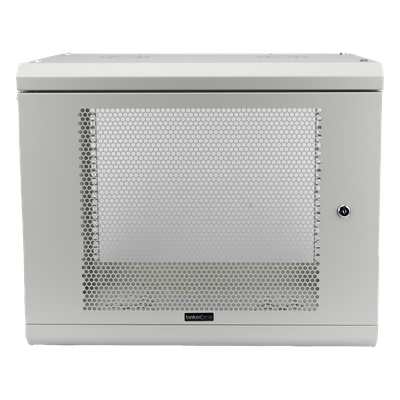SR1909LH3PW - Gabinete de Pared / 9U / Profundidad 455 mm / Puerta Perforada / Carga 80 kg / Acero Reforzado / Color Blanco