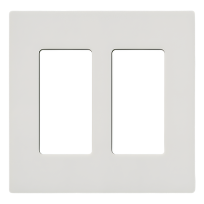 SC2SW - Placa de Pared 2 Espacios / Diseño Screwless / Perfil 7.6 mm / Acabado Snow Satinado / Compatible Lutron Maestro, Diva, Pico