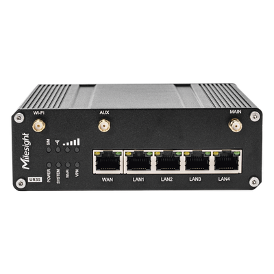 UR35-L04AF-W - Router Celular Industrial / 4G LTE Dual SIM / WiFi / Ethernet / RS232 / RS485 / IP30 / -40°C a 70°C / 9V-48V DC
