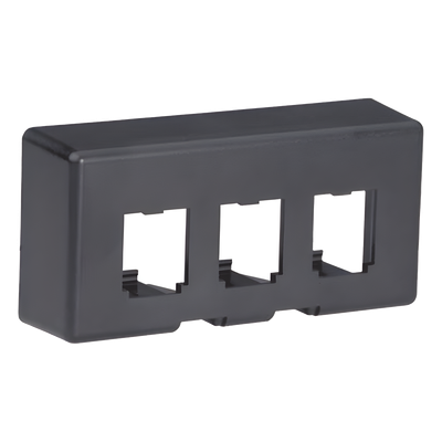CFFPE3BL - Placa de Mobiliario Modular / 3 Puertos Mini-Com / ABS de Alta Resistencia / 3.5' x 1.7' x 1.17' (88.9 x 43.18 x 29.71 mm) / Negro