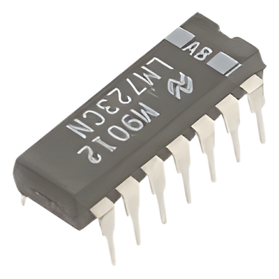 LM723CN - Circuito Regulador de Tensión / Entrada 3 a 40 V / Limitación de Corriente 150 mA / Control Remoto / Protección contra Sobrecargas y Cortocircuitos