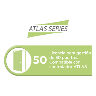 ATLASAC50 - Licencia de control de acceso / 50 puertas / Software embebido vía navegador / Compatible serie Atlas