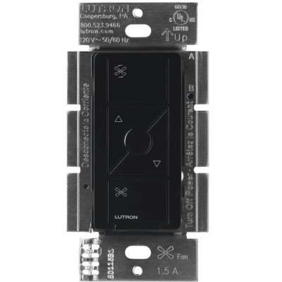 PDFSQNBL - Control de velocidad para ventilador de techo / Inalámbrico / 120 V / 1.5 A / 4 velocidades + apagado / Caseta Wireless / Negro