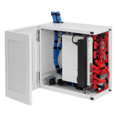 DBL482412G - Gabinete de Pared 12U / Acero 1.9 mm / Puerta L 120° / Rack 19" / RAL 7035 / 1219 x 610 x 313 mm