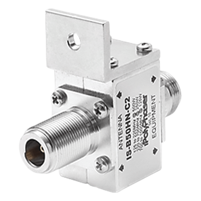 IS-B50HN-C2 - Protector Coaxial RF / 125-1000 MHz / 50 Ω / Conectores N Hembra / Ceja Frontal / 500W