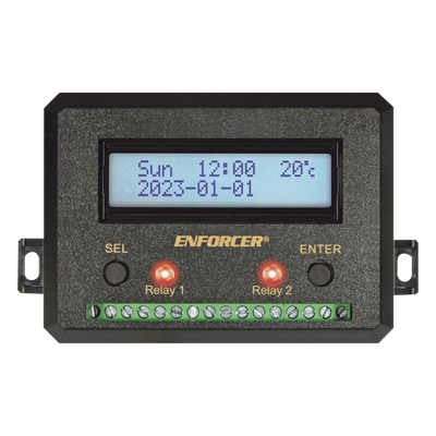 SA-027HQ - Temporizador Anual / Dos Relevadores / 99 Eventos por Relé / Pantalla LCD / 12-24 VCD / 4.13x2.99x1.3 in