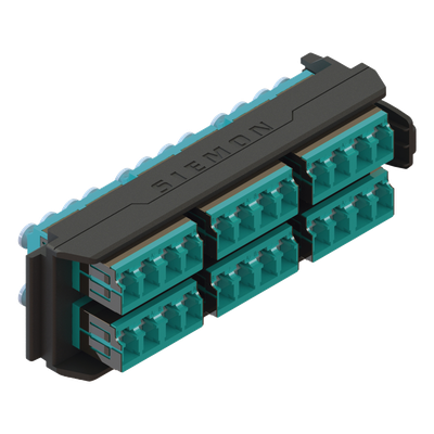 LVA24-LCQ-BC-A - Placa Acopladora / 12 Conectores Dúplex LC/UPC / 24 Fibras Multimodo OM3/OM4 / Sin Shutter / Alta Densidad