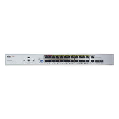 WI-PCES226GF - Switch PoE / 24 Puertos 10/100 Mbps + 2 SFP Gigabit Combo / Alcance 250 m (820.2 ft) / 280 W / No Administrable / Protección 6 kV